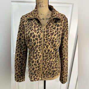 Marc New York Andrew Marc Animal Leopard Print Zip Jacket